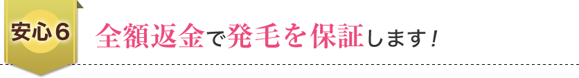 全額返金で発毛を保証します!